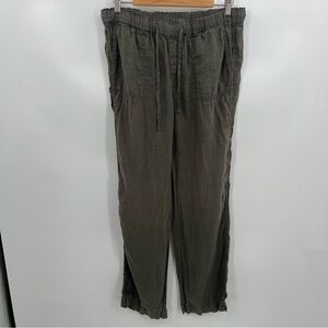 Caslon Khaki Green Linen Pull On Pant